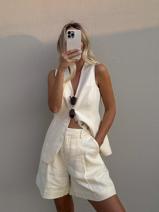 Ash Linen Two Piece Set
