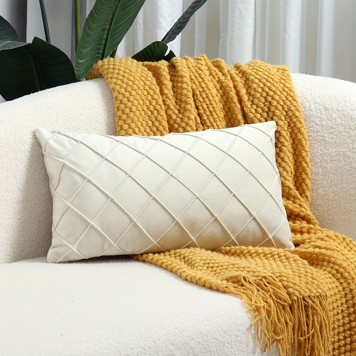 Dekorative Kissenhülle mit modernem Diamantmuster