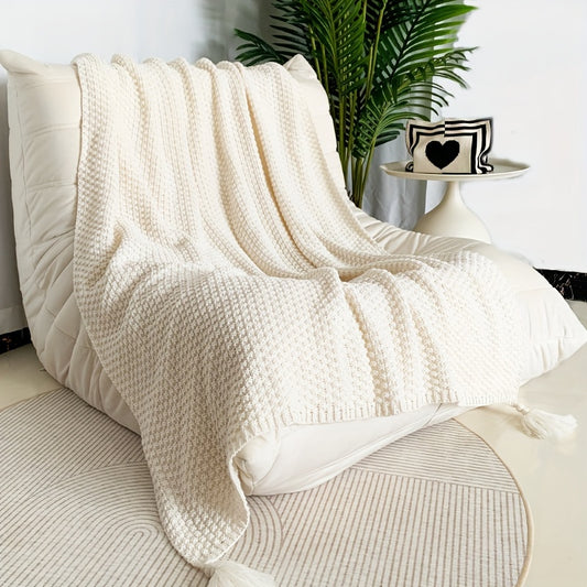 Strukturierte Wohndecke im Boho-Stil – Mit Fransen & weichem Griff