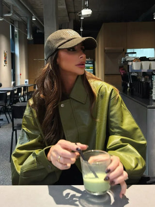 Elma Oversized Faux Leather Jacket