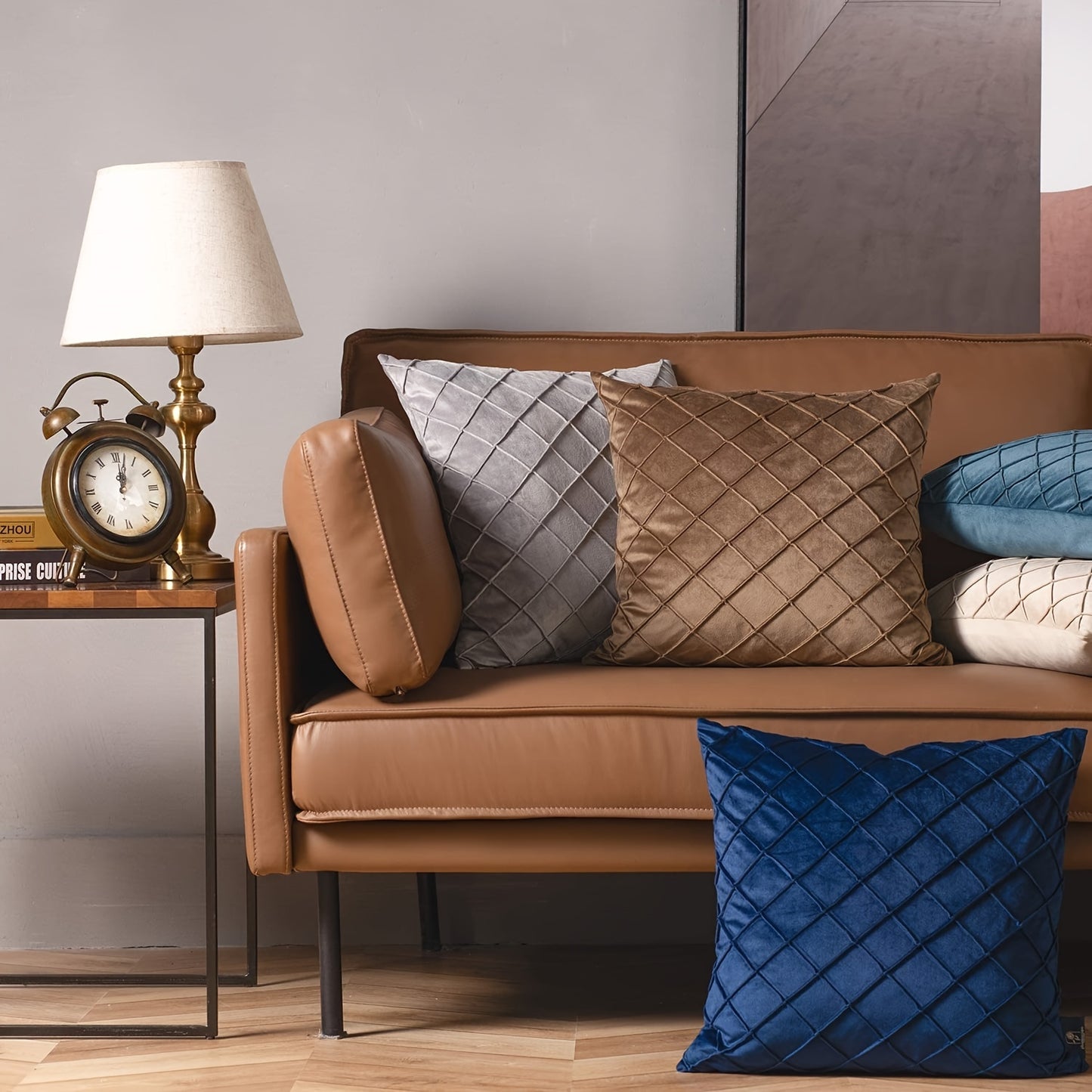 Dekorative Kissenhülle mit modernem Diamantmuster