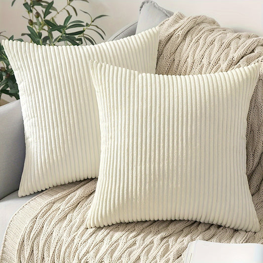 Boho Kissenbezug mit Streifenmuster – Gewebte Kissenhülle aus Polyester mit Reißverschluss